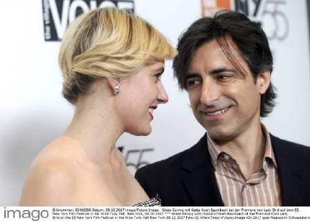 Greta Gerwig mit Gatte Noah Baumbach bei der Premiere von Lady Bird auf dem 55. New York Film Festival in der Alice Tully Hall. New York, 08.10.2017