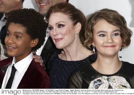 Jaden Michael, Julianne Moore und Millicent Simmonds bei der Premiere von Wonderstruck auf dem 55. New York Film Festival in der Alice Tully Hall. New York, 07.10.2017