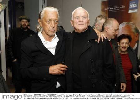 Charles Schumann und Werner Baldessarini bei der Premiere des Dokumentarfilms Schumanns Bargespräche im Arri Kino. München, 08.10.2017