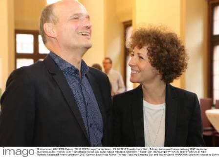 09.10.2017 Frankfurt am Main, Römer, Kaisersaal Preisverleihung 2017 deutscher Buchpreis Autor Thomas Lehr - Schlafende Sonne und Autor Sasha Marianna Salzmann - Außer sich (Suhrkamp)
