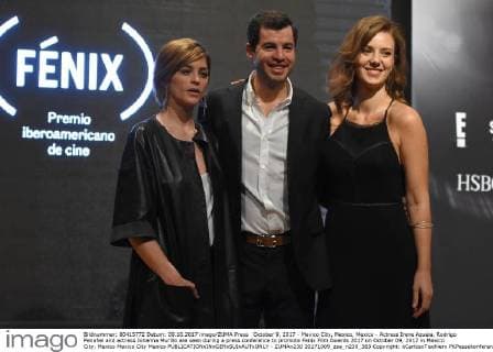 October 9, 2017 - Mexico City, Mexico, Mexico - Actress Irene Azuela, Rodrigo Penafiel and actress Johanna Murillo are seen during a press conference to promote Fenix Film Awards 2017 on October 09, 2017 in Mexico City, Mexico Mexico City Mexico  - ZUMAn230 20171009_zaa_n230_383 Copyright: xCarlosxTischlerx