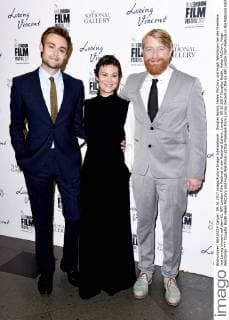Douglas Booth, Helen McCrory und Hugh Welchman bei der Premiere von Loving Vincent auf dem 61. BFI London Film Festival in der National Gallery. London, 09.10.2017 Douglas Booth, Helen McCrory, Hugh Welchman