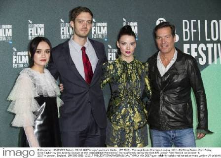 LFF 2017 - Thoroughbreds Premiere London, UK.(L-R) Olivia Cooke, Cory Finley, Anya Taylor-Joy and Andrew Duncan at the International Premiere of Thoroughbreds during the 61st BFI London Film Festival on October 9, 2017 in London, England. LMK386-J881-101017 