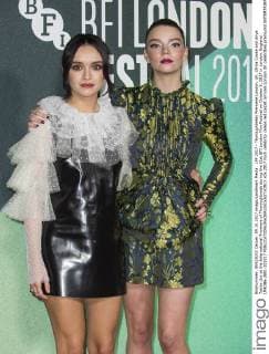 LFF 2017 - Thoroughbreds Premiere London, UK. Olivia Cooke and Anya Taylor-Joy at the International Premiere of Thoroughbreds during the 61st BFI London Film Festival on October 9, 2017 in London, England. LMK386-J881-101017 