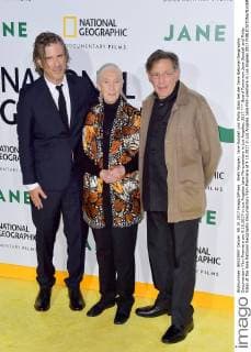Brett Morgen, Jane Goodall und Philip Glass bei der Jane National Geographic Documentary Film Premiere am 9.10.2017 in Los Angeles Jane Filmpremiere in Los Angeles, 2017