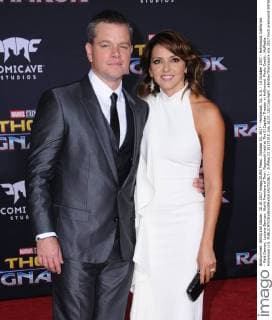 October 10, 2017 - Hollywood, CA, U.S. - 10 October 2017 - Hollywood, California - Matt Damon, Luciana Barroso. World Premiere of Thor: Ragnarok held at The El Capitan Theater in Hollywood. Photo Credit: AdMedia Hollywood U.S. - ZUMAa123 20171010_zaa_a123_120 Copyright: xBirdiexThompsonx
