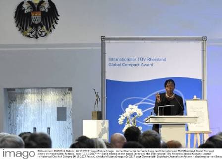 Auma Obama bei der Verleihung des Internationalen TÜV Rheinland Global Compact Award im Historischen Rathaus. Köln, 10.10.2017