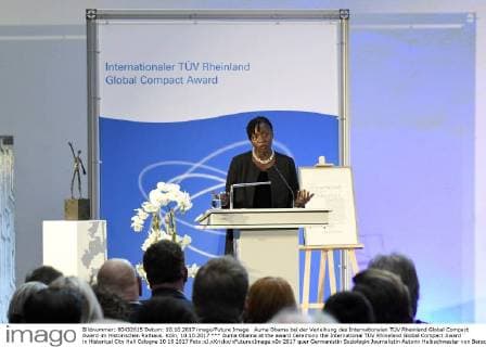 Auma Obama bei der Verleihung des Internationalen TÜV Rheinland Global Compact Award im Historischen Rathaus. Köln, 10.10.2017