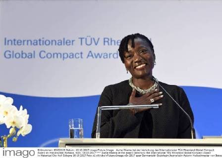 Auma Obama bei der Verleihung des Internationalen TÜV Rheinland Global Compact Award im Historischen Rathaus. Köln, 10.10.2017