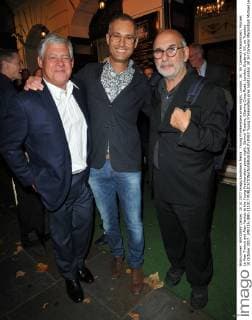 Young Frankenstein press night, London, UK. Sir Cameron Mackintosh, Michael Le Poer Trench and Alan Yentob at the Young Frankenstein press night, Garrick Theatre, Charing Cross Road, London, England, UK, on Tuesday 10 October 2017. LMK315-J891-111017 