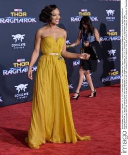 Cast member Tessa Thompson attends the premiere of the sci-fi motion picture Thor: Ragnarok at the El Capitan Theatre in the Hollywood section of Los Angeles on October 10, 2017. Storyline: Thor is imprisoned on the other side of the universe and finds himself in a race against time to get back to Asgard to stop Ragnarok, the destruction of his homeworld and the end of Asgardian civilization, at the hands of an all-powerful new threat, the ruthless Hela.  LAP2017101017 JIMxRUYMEN