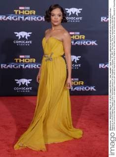 Cast member Tessa Thompson attends the premiere of the sci-fi motion picture Thor: Ragnarok at the El Capitan Theatre in the Hollywood section of Los Angeles on October 10, 2017. Storyline: Thor is imprisoned on the other side of the universe and finds himself in a race against time to get back to Asgard to stop Ragnarok, the destruction of his homeworld and the end of Asgardian civilization, at the hands of an all-powerful new threat, the ruthless Hela.  LAP2017101020 JIMxRUYMEN