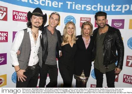 Lanny Lanner, Julian David, Stefanie Hertel, Dorthe Kollo und Jay Khan bei der 13. Verleihung des Deutschen Tierschutzpreises 2017 im Meistersaal. Berlin, 10.10.2017