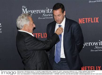 October 11, 2017 - Hollywood, California, U.S. - Dustin Hoffman, Adam Sandler attends The Los Angeles Premiere of The Meyerowitz Stories held at the Directors Guild Of America in Los Angeles, California on October 11, 2017. 2017 Hollywood U.S. - ZUMAl86_ 20171011_zaf_l86_034 Copyright: xDavexLongendykex
