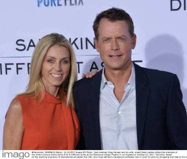 Cast member Greg Kinnear and his wife, model Helen Labdon attend the premiere of the motion picture drama Some Kind of Different as Me at the Westwood Village Theatre in Los Angeles on October 12, 2017. Storyline: Based on the inspiring true story of international art dealer Ron Hall, who must befriend a dangerous homeless man in order to save his struggling marriage to his wife, a woman whose dreams will lead all three of them on the journey of their lives.  LAP2017101214 JIMxRUYMEN