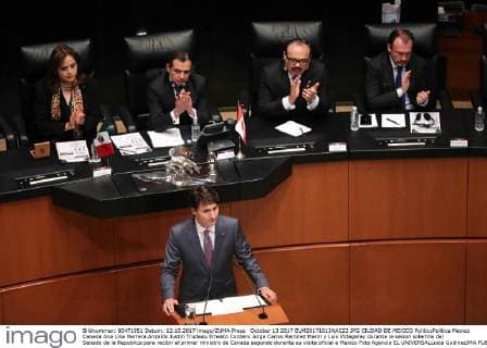October 13 2017 EUM20171013NAC23 JPG CIUDAD DE MEXICO PoliticsPolitica Mexico Canada Ana Lilia Herrera Anzaldo Justin Trudeau Ernesto Cordero Jorge Carlos Ramirez Marin y Luis Videgaray durante la sesion solemne del Senado de la Republica para recibir al primer ministro de Canada segundo durante su visita oficial a Mexico Foto Agencia EL UNIVERSALLucia GodinezJMA  - ZUMAu78_ 20171013_zaf_u78_060 Copyright: xElxUniversalx