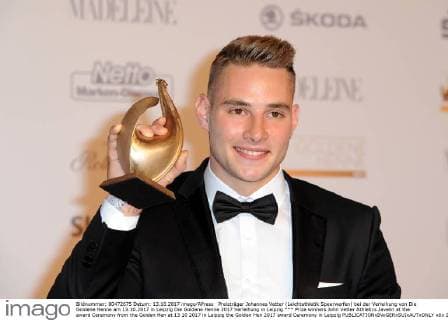 Preisträger Johannes Vetter (Leichtathletik Speerwerfen) bei der Verleihung von Die Goldene Henne am 13.10.2017 in Leipzig Die Goldene Henne 2017 Verleihung in Leipzig