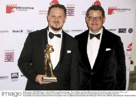 Tom Fröhlich und Boris Rhein bei der 28. Verleihung des Hessischen Film- und Kinopreises in der Alten Oper. Frankfurt, 13.10.2017