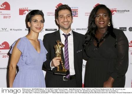 Neda Rahmanian, Özgür Yildirim und Thelma Buabeng bei der 28. Verleihung des Hessischen Film- und Kinopreises in der Alten Oper. Frankfurt, 13.10.2017 bei der 28. Verleihung des Hessischen Film- und Kinopreises in der Alten Oper. Frankfurt, 13.10.2017