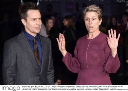 Sam Rockwell und Frances McDormand bei der Abschlussgala mit der Premeire von Three Billboards Outside Ebbing, Missouri auf dem 61. BFI London Film Festival im Odeon Leicester Square. London, 15.10.2017 Sam Rockwell, Frances McDormand