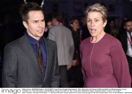 Sam Rockwell und Frances McDormand bei der Abschlussgala mit der Premeire von Three Billboards Outside Ebbing, Missouri auf dem 61. BFI London Film Festival im Odeon Leicester Square. London, 15.10.2017 Sam Rockwell, Frances McDormand