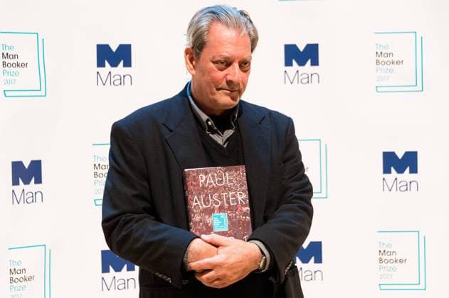 October 16, 2017 - London, London, UK - US author Paul Auster with his book 4321 attends the Man Booker prize for fiction shortlisted event at the Royal festival Hall. The winning author will receive Ã‚Â£50,000 prize money. London UK  - ZUMAt138 20171016_zap_t138_005 Copyright: xRayxTangx
