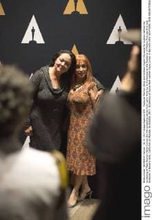 Producer Marilyn Atlas and Actress Ingrid Oliu pose for a photo before the screening of Real Women Have Curves the 4th screening series from Latin America to Hollywood at the Academy of Motion Pictures Arts and Sciences in Beverly Hills, California on Monday 16 October 2017. Screening of movie Real women have curves in Berverly Hills !ACHTUNG: NUR REDAKTIONELLE NUTZUNG!  Copyright: xSAALIKxKHANx EU01 20171017-636438162312813446