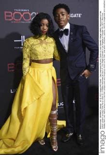 Cast members De arra Taylor (L) and Kenneth Walker attend the premiere of the motion picture comedy Tyler Perry s Boo 2! .A Madea Halloween at the L.A. Live Regal Cinemas in Los Angeles on October 16, 2017. Storyline: Madea, Bam, and Hattie venture to a haunted campground and the group must run for their lives when monsters, goblins, and the boogeyman are unleashed.  LAP20171016823 PHILxMCCARTEN