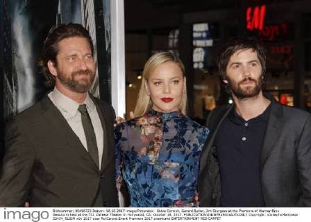 Abbie Cornish, Gerard Butler, Jim Sturgess at the Premiere of Warner Bros Geostorm held at the TCL Chinese Theater in Hollywood, CA, October 16, 2017.  Copyright: xJosephxMartinezx 33454_015JM