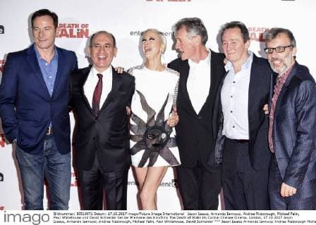 Jason Isaacs, Armando Iannucci, Andrea Risborough, Michael Palin, Paul Whitehouse und David Schneider bei der Premiere des Kinofilms The Death of Stalin im Curzon Chelsea Cinema. London, 17.10.2017 Jason Isaacs, Armando Iannucci, Andrea Risborough, Michael Palin, Paul Whitehouse, David Schneider