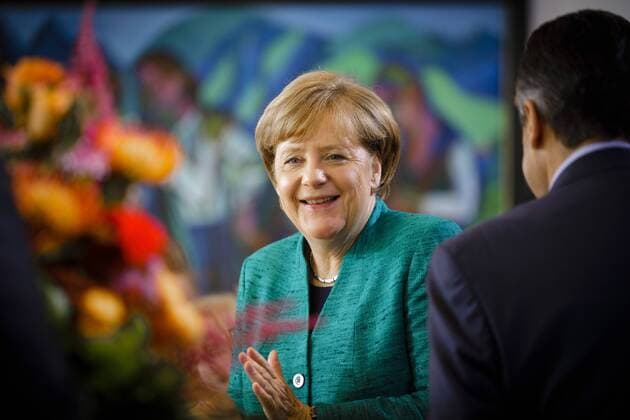 Bundeskanzlerin Angela Merkel, CDU, vor Beginn einer Kabinettsitzung. Berlin, 18.10.2017. Berlin Deutschland