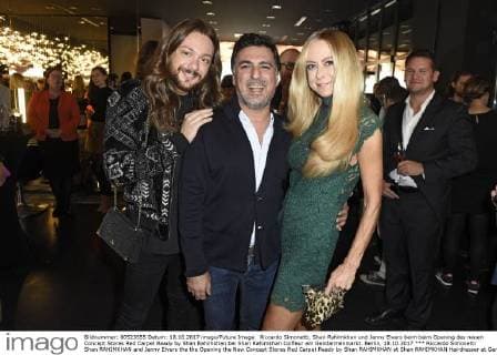 Riccardo Simonetti, Shan Rahimkhan und Jenny Elvers beim beim Opening des neuen Concept Stores Red Carpet Ready by Shan Rahimkhan bei Shan Rahimkhan Coiffeur am Gendarmenmarkt. Berlin, 18.10.2017