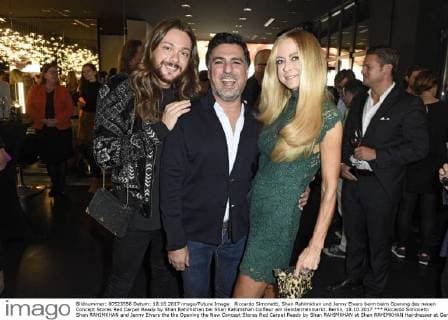 Riccardo Simonetti, Shan Rahimkhan und Jenny Elvers beim beim Opening des neuen Concept Stores Red Carpet Ready by Shan Rahimkhan bei Shan Rahimkhan Coiffeur am Gendarmenmarkt. Berlin, 18.10.2017