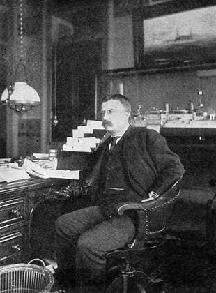 Portrait of Theodore Roosevelt as Assistant Secretary of the Navy, sitting at his desk, Washington, DC, 1898. 1023_05_65219final