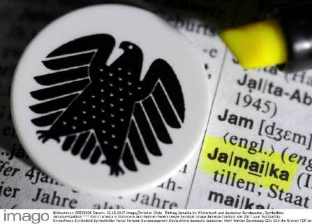 Eintrag Jamaika im WÃ¶rterbuch und deutscher Bundesadler, Symbolfoto Jamaika-Koalition