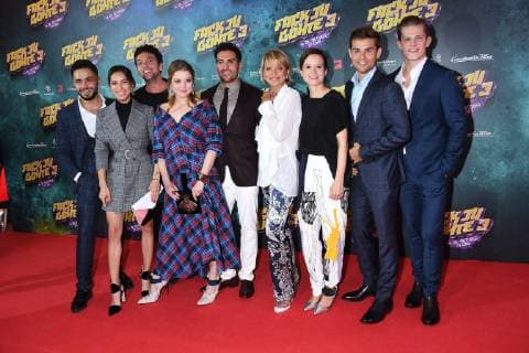 Aram Arami, Gizem Emre, Bora Dagtekin, Jella Haase, Elyas M«Barek, Uschi Glas, Lena Schömann, Lucas Reiber und Max von der Groeben bei der Fack Ju Göhte 3 Film Premiere am 22.10.2017 in München Fack Ju Goehte 3 Filmpremiere in Muenchen, 2017