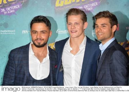 Aram Arami, Max von der Groeben, Lucas Reiber bei der Weltpremiere von Fack Ju Göhte 3 Muenchen, Deutschland, 22.10.2017, Kino, Weltpremiere, Fack Ju Göhte 3,