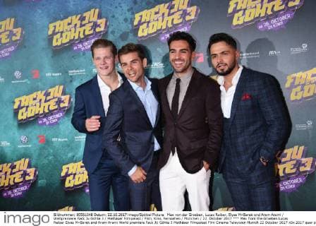 Max von der Groeben, Lucas Reiber, Elyas M«Barek und Aram Arami Weltpremiere Fack Ju Göhte 3 Mathäser Filmpalast Film, Kino, Fernsehen München 22. Oktober 2017