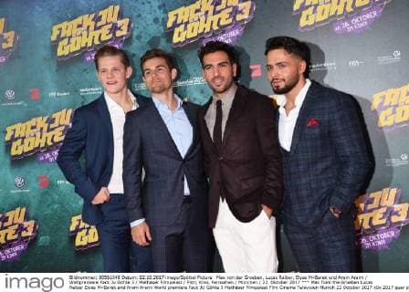 Max von der Groeben, Lucas Reiber, Elyas M«Barek und Aram Arami Weltpremiere Fack Ju Göhte 3 Mathäser Filmpalast Film, Kino, Fernsehen München 22. Oktober 2017