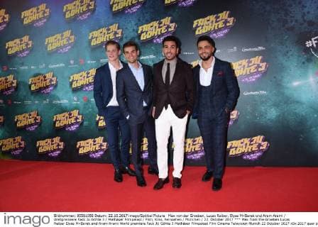 Max von der Groeben, Lucas Reiber, Elyas M«Barek und Aram Arami Weltpremiere Fack Ju Göhte 3 Mathäser Filmpalast Film, Kino, Fernsehen München 22. Oktober 2017