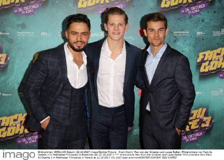 Aram Arami, Max von der Groeben und Lucas Reiber, Filmpremiere von Fack Ju Goehte 3 im Mathaeser Filmpalast in Muenchen am 22.10.2017
