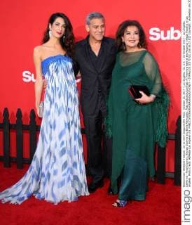 October 22, 2017 - Los Angeles, CA, U.S. - 22 October 2017 - Los Angeles, California - Amal Clooney, George Clooney and Baria Alamuddin. Ã¢â‚¬oeSuburbiconÃ¢â‚¬Â Premiere held at the Regency Village Theatre in Los Angeles. Photo Credit: AdMedia Los Angeles U.S. - ZUMAa123 20171022_zaa_a123_011 Copyright: xAdmediax