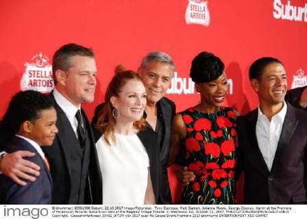 Tony Espinosa, Matt Damon, Julianne Moore, George Clooney, Karim at the Premiere of Paramount Pictures Suburbicon held at the Regency Village Theater in Westwood, CA, October 22, 2017.  Copyright: xJosephxMartinezx 33462_077JM
