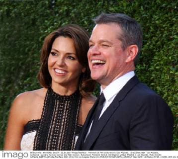 Premiere du film Suburbicon a Los Angeles. 22 October 2017 - Los Angeles, California - Luciana Barroso Damon and Matt Damon. Suburbicon Premiere held at the Regency Village Theatre in Los Angeles. Photo Credit: AdMedia 221694 AdMedia Starface 2017-10-22 CA Los Angeles Etats-Unis  Copyright: xAdMediax STAR_221694_009