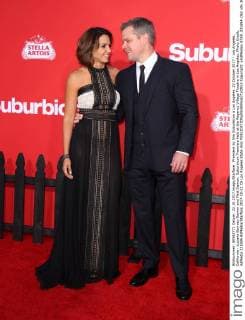 Premiere du film Suburbicon a Los Angeles. 22 October 2017 - Los Angeles, California - Luciana Barroso Damon and Matt Damon. Suburbicon Premiere held at the Regency Village Theatre in Los Angeles. Photo Credit: AdMedia 221694 AdMedia Starface 2017-10-22 CA Los Angeles Etats-Unis  Copyright: xAdMediax STAR_221694_062