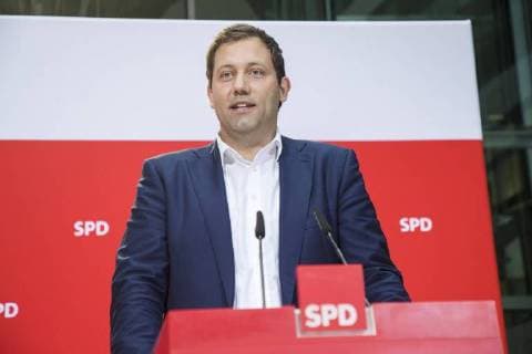 October 23, 2017 - Berlin, Germany - Lars Klingbeil is pictured during a news conference at Social Democratic Party headquarters Willy-Brandt-Haus in Berlin, Germany on October 23, 2017. Klingbeil has been proposed today as next SPD secretary general. Berlin Germany  - ZUMAn230 20171023_zaa_n230_128 Copyright: xEmmanuelexContinix