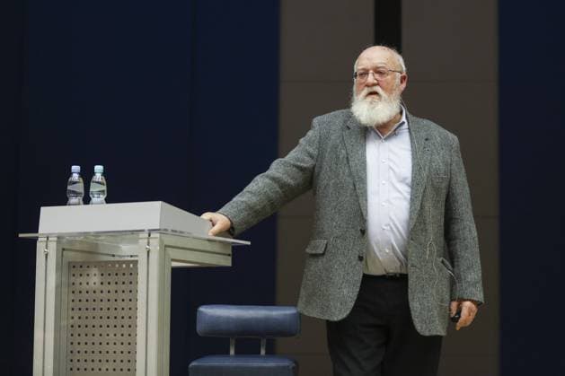 January 12, 2017 - Krakow, Poland - Daniel Dennett, an American philosopher, writer, and cognitive scientist gives a lecture From Bacteria to Bach & Back at Jagiellonian University in Krakow, Poland on 23 October, 2017. Krakow Poland  - ZUMAn230 20170112_zaa_n230_1302 Copyright: xBeataxZawrzelx