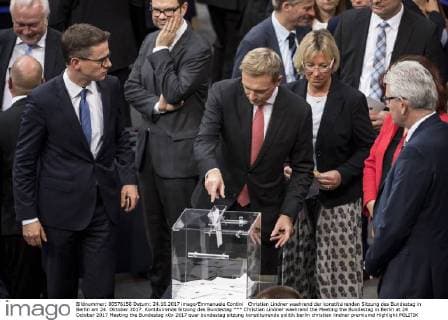 Christian Lindner waehrend der konstituirenden Sitzung des Bundestag in Berlin am 24. Oktober 2017. Kontituirende Sitzung des Bundestag