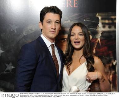 The premiere of Thank You For Your Service at the Regal LA Live Stadium 14 on October 23, 2017 in Los Angeles, California. Miles Teller;Keleigh Sperry Los Angeles United States  556477