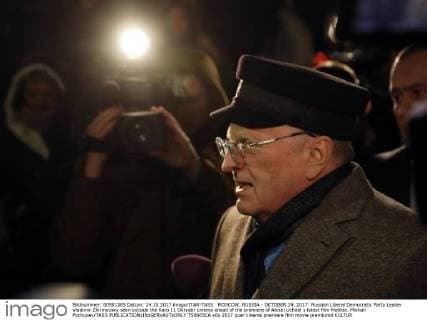 MOSCOW, RUSSIA - OCTOBER 24, 2017: Russian Liberal Democratic Party Leader Vladimir Zhirinovsky seen outside the Karo 11 Oktyabr cinema ahead of the premiere of Alexei Uchitel s latest film Matilda. Mikhail Pochuyev TASS  TS0665CA
